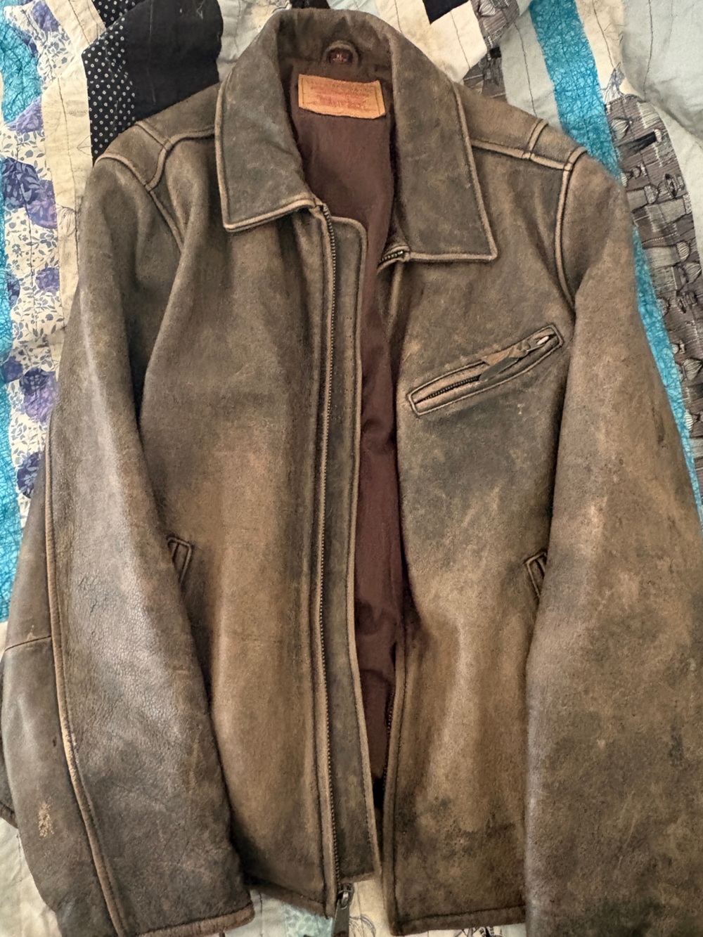 Levi's Brown Suede-Look Bomber Jacket